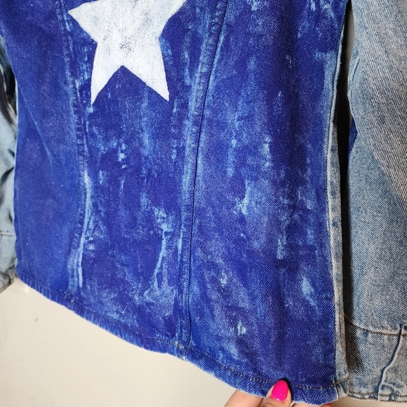 Moda Int'l Star stripes painted denim jacket marvel dr strange size small - Picture 11 of 16